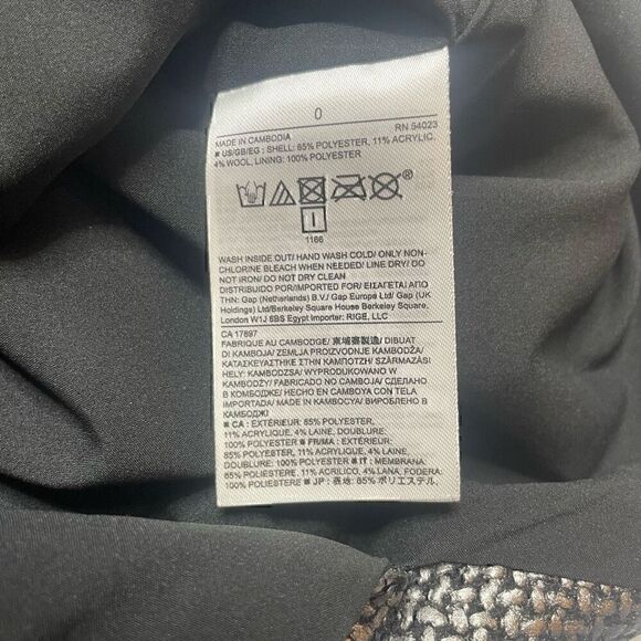 Banana Republic Pencil Skirt Metallic Tweed Size 0 Black Career Office - Picture 8 of 8